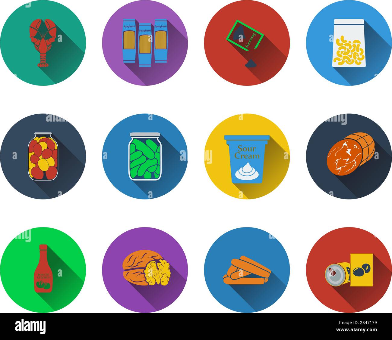 Set of food icons in flat design Stock Vector Image & Art - Alamy