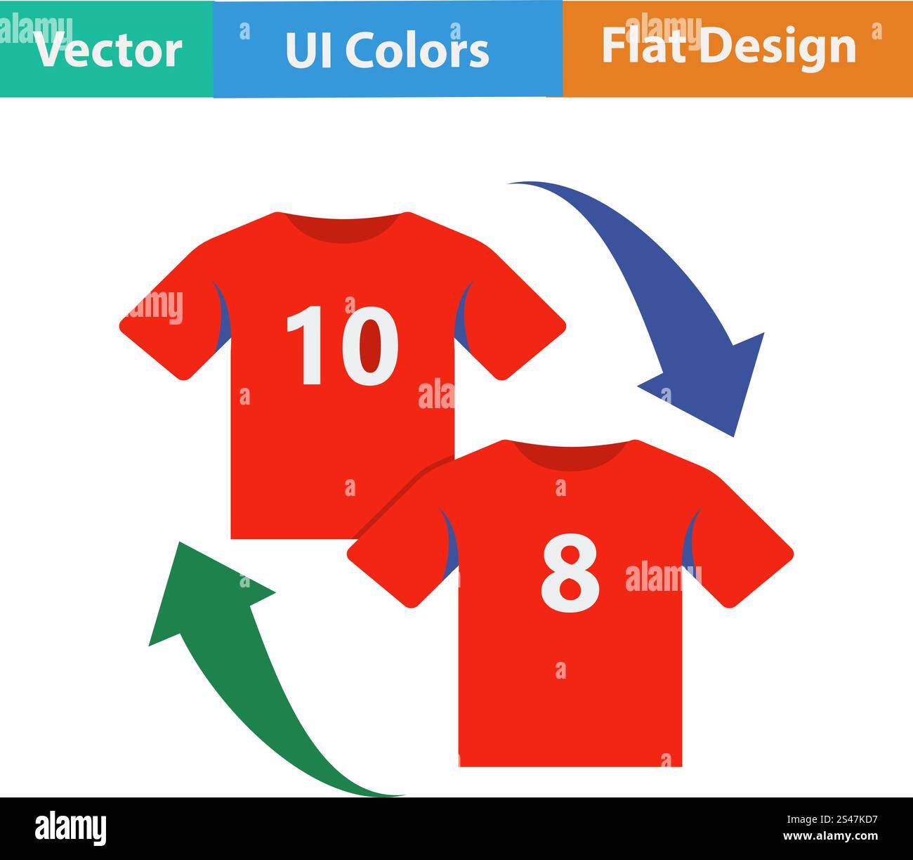 Flat design icon of football replace in ui colors. Vector illustration ...