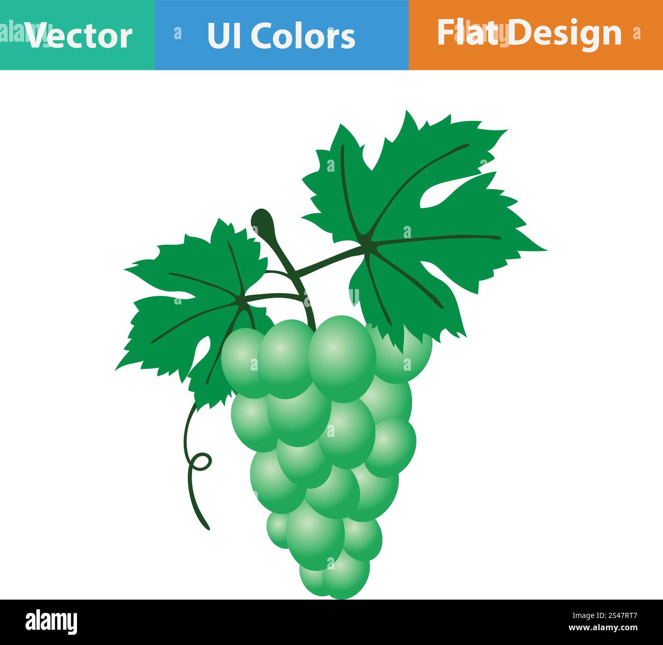 Flat design icon of Grape in ui colors. Vector illustration Stock ...