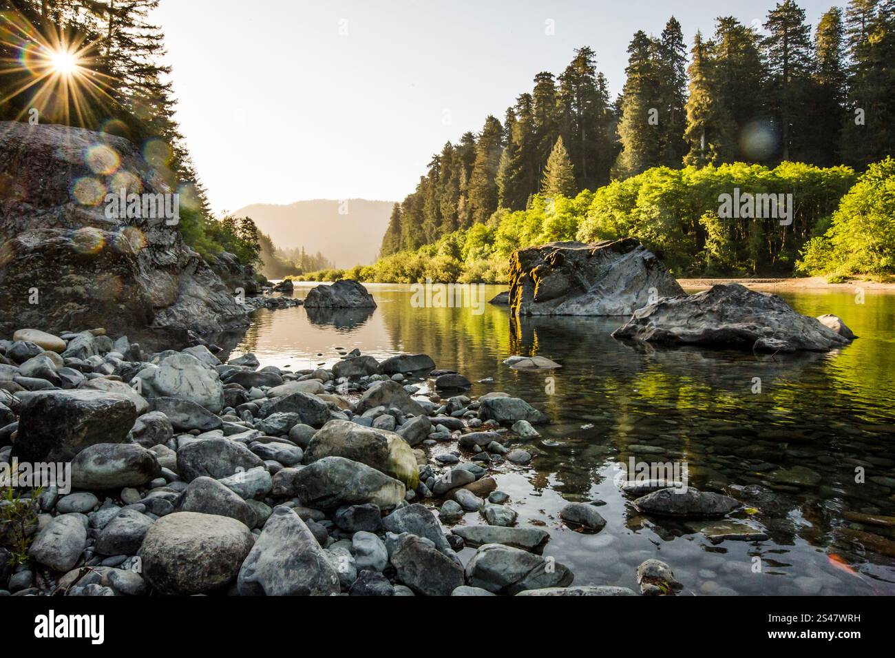 Scenic River landscape taken in Northern California, USA Stock Photo ...