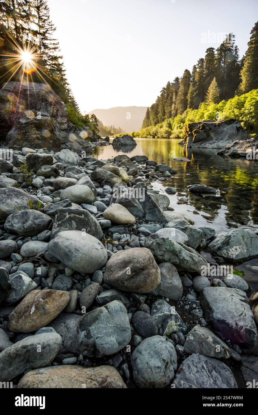 Scenic River landscape taken in Northern California, USA Stock Photo ...