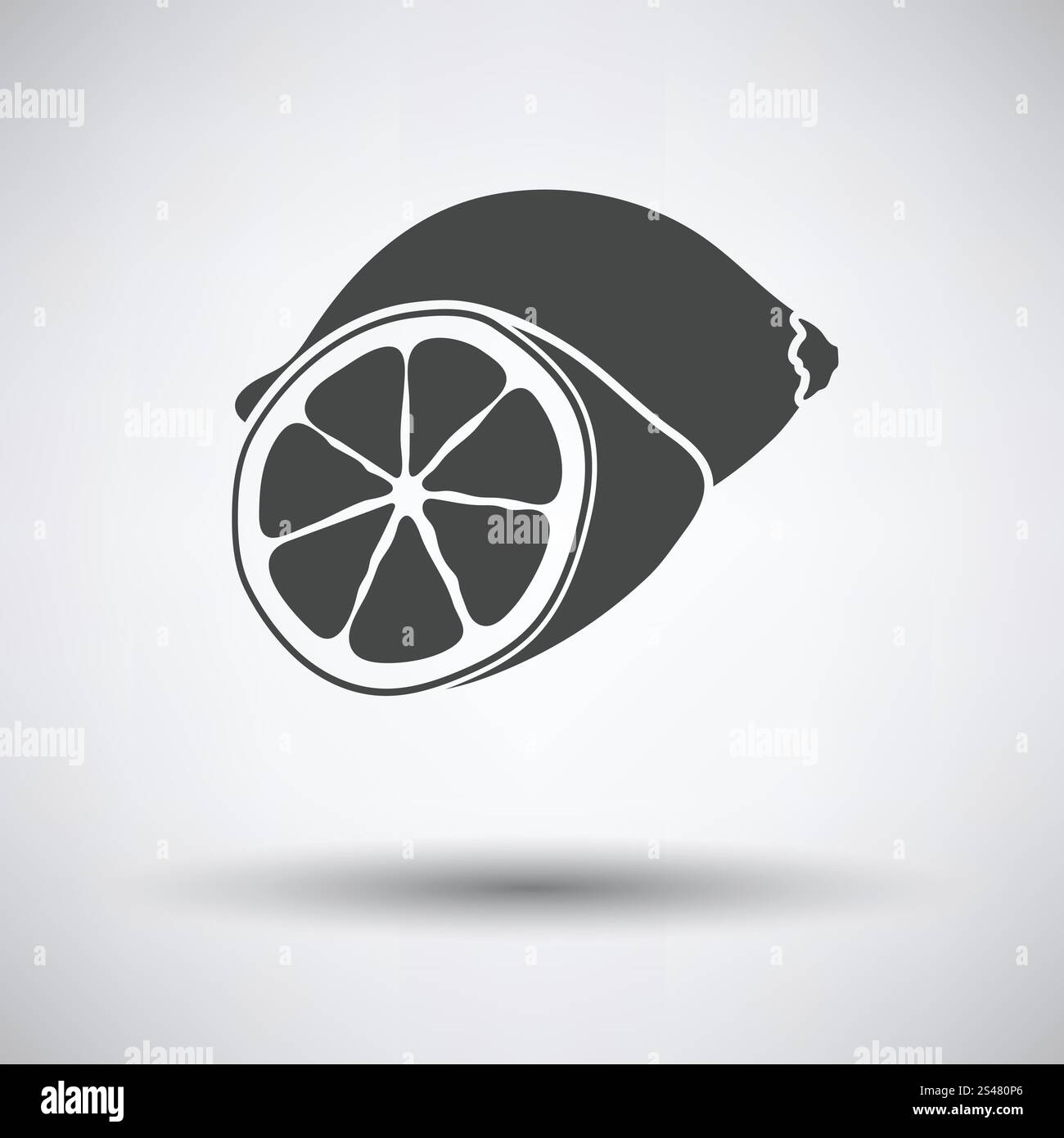 Lemon icon on gray background. Lemon icon on gray background with round ...