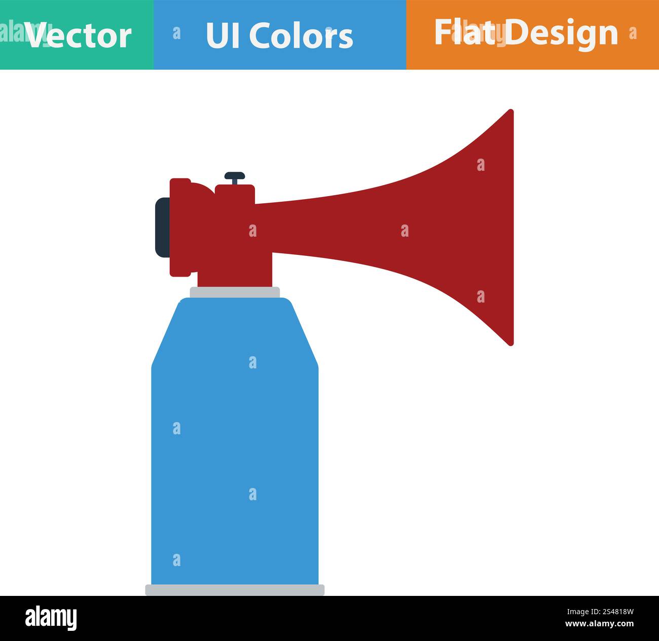 Football fans air horn aerosol icon. Flat design in ui colors. Vector ...