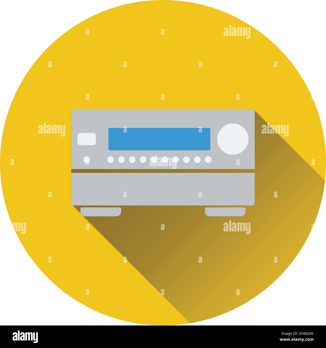 Home theater receiver icon. Flat design. Vector illustration. Stock Vector