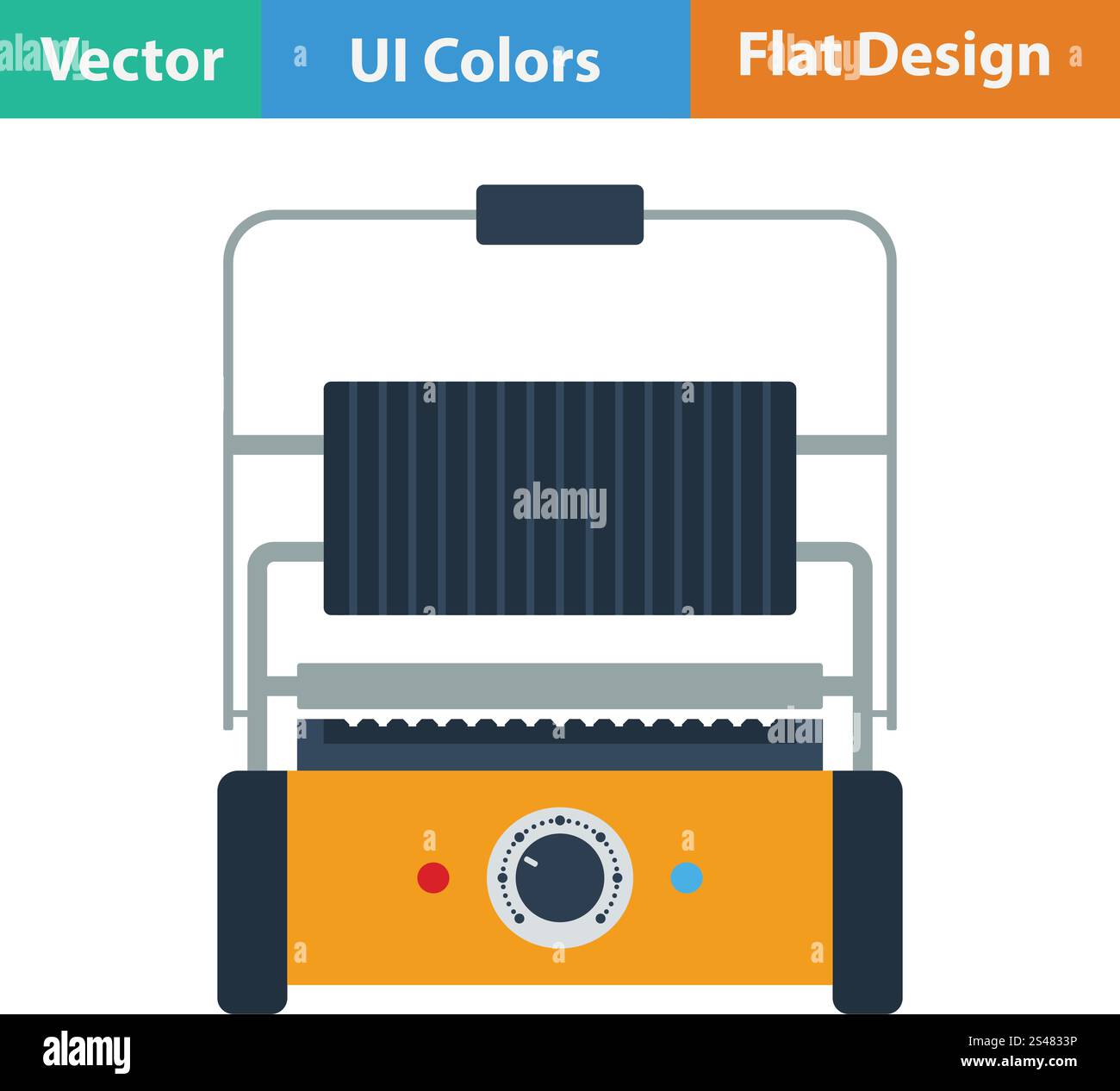 Kitchen electric grill icon. Flat design. Vector illustration. Stock Vector