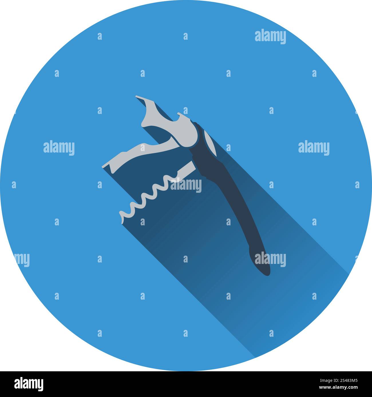Waiter corkscrew icon. Flat design. Vector illustration. Stock Vector