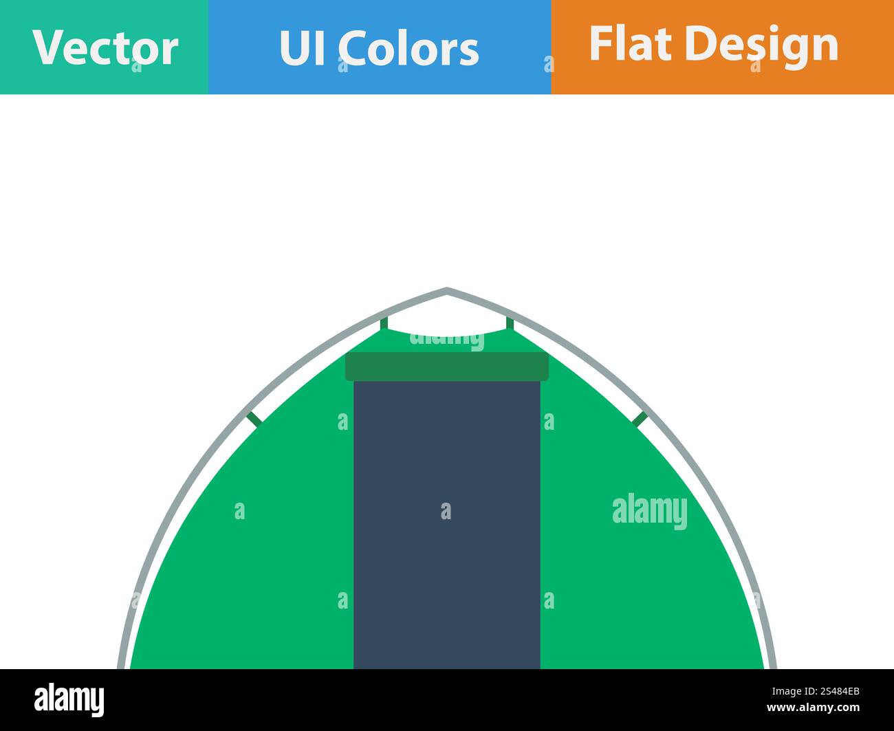 Flat design icon of touristic tent in ui colors. Vector illustration ...