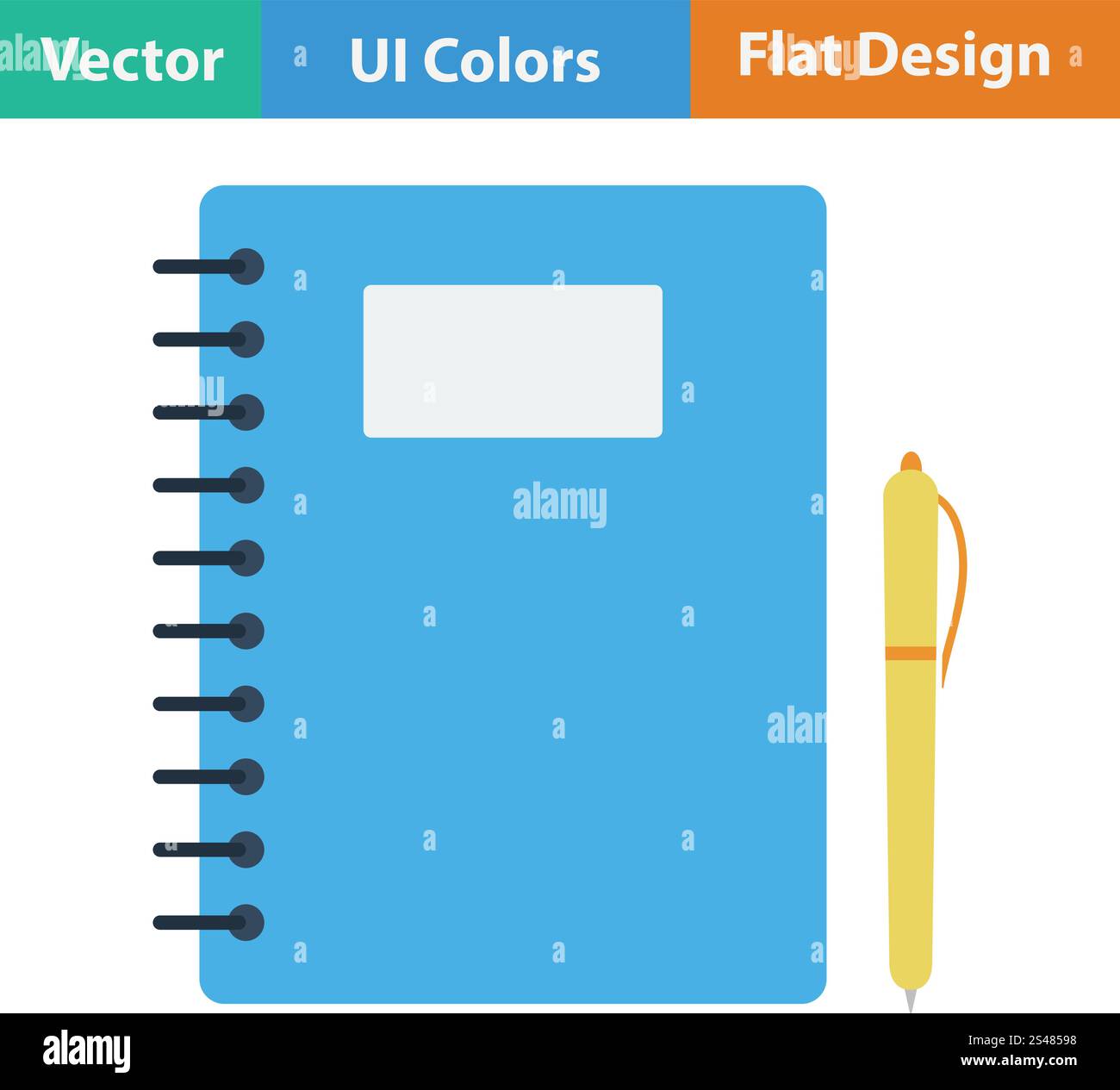 Flat design icon of Exercise book in ui colors. Vector illustration ...