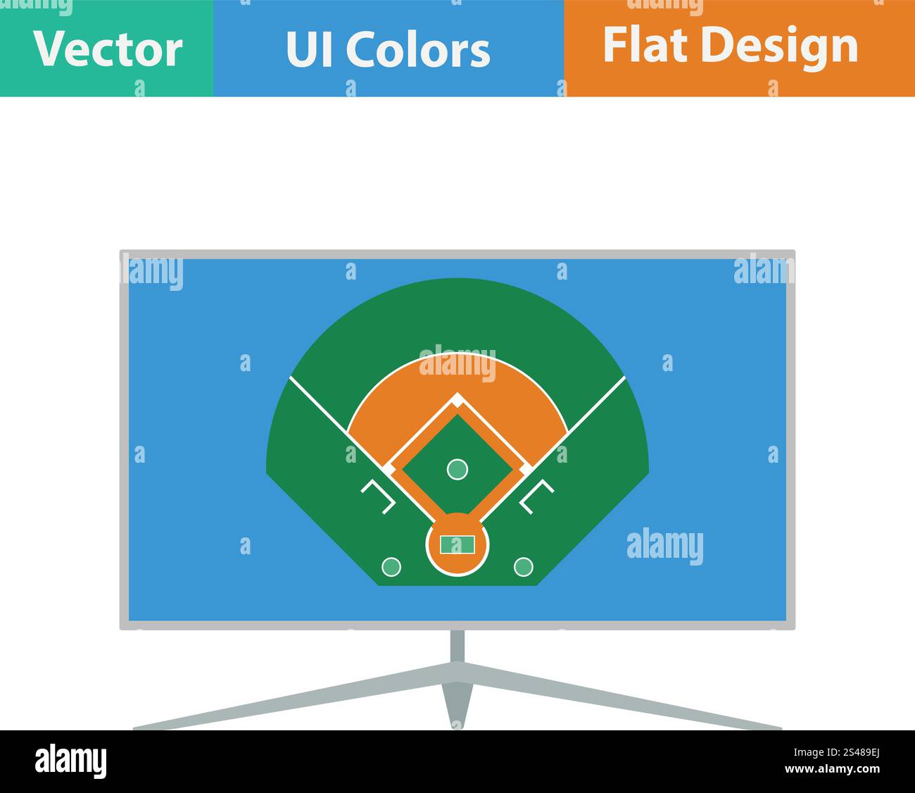 Baseball tv translation icon. Flat design. Vector illustration. Stock Vector