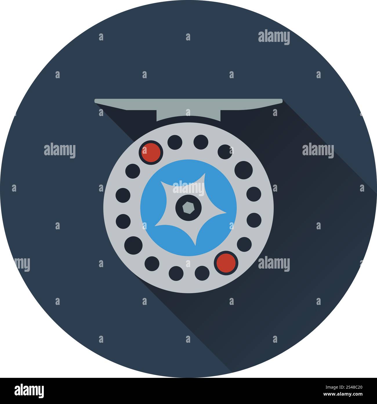 Icon of Fishing reel . Flat design. Vector illustration Stock Vector ...