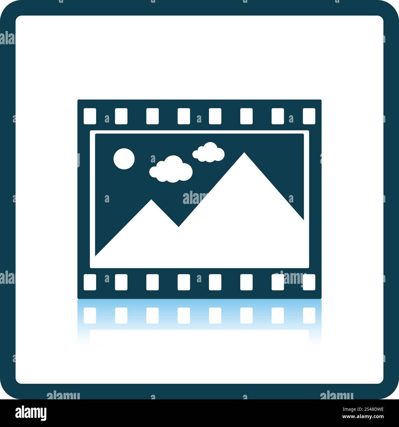 Film frame icon. Shadow reflection design. Vector illustration Stock ...