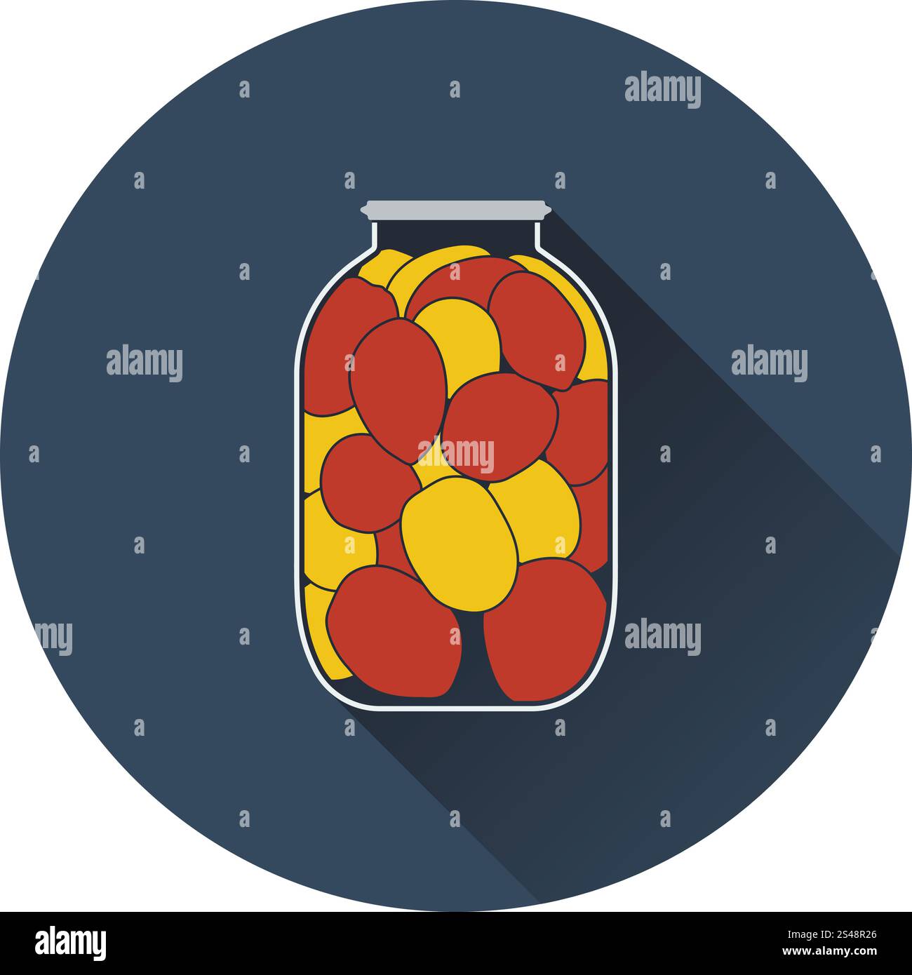 Canned tomatoes icon. Flat color design. Vector illustration. Stock Vector