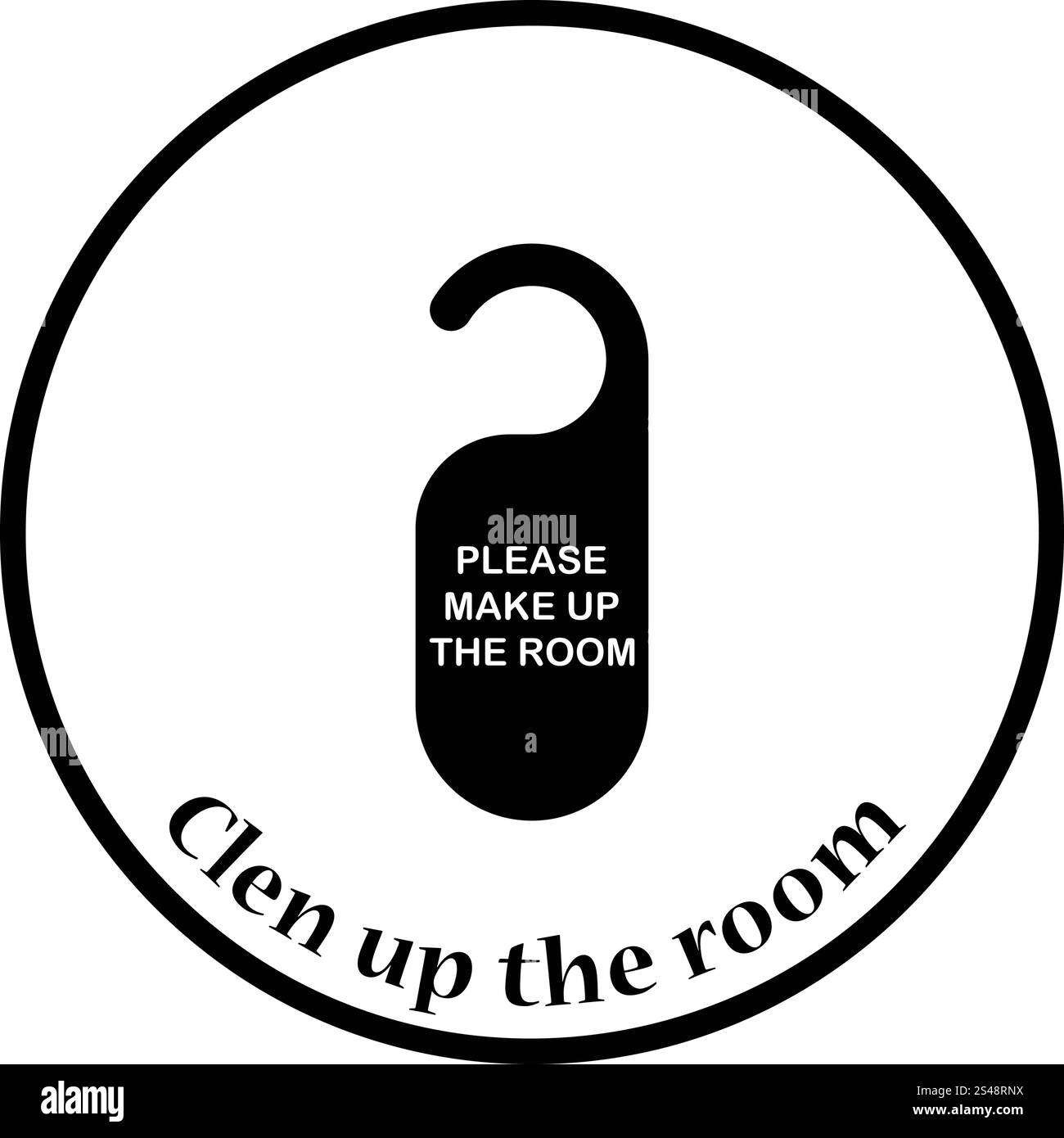 Mke up room tag icon. Thin circle design. Vector illustration Stock ...