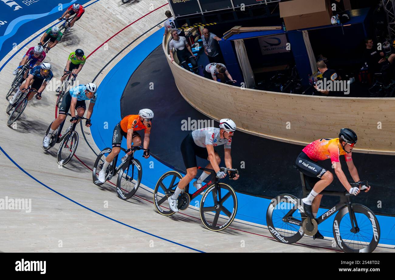 10 January 2025, Bremen Cycling First day of the Bremen Sixdays The riders in action. Photo