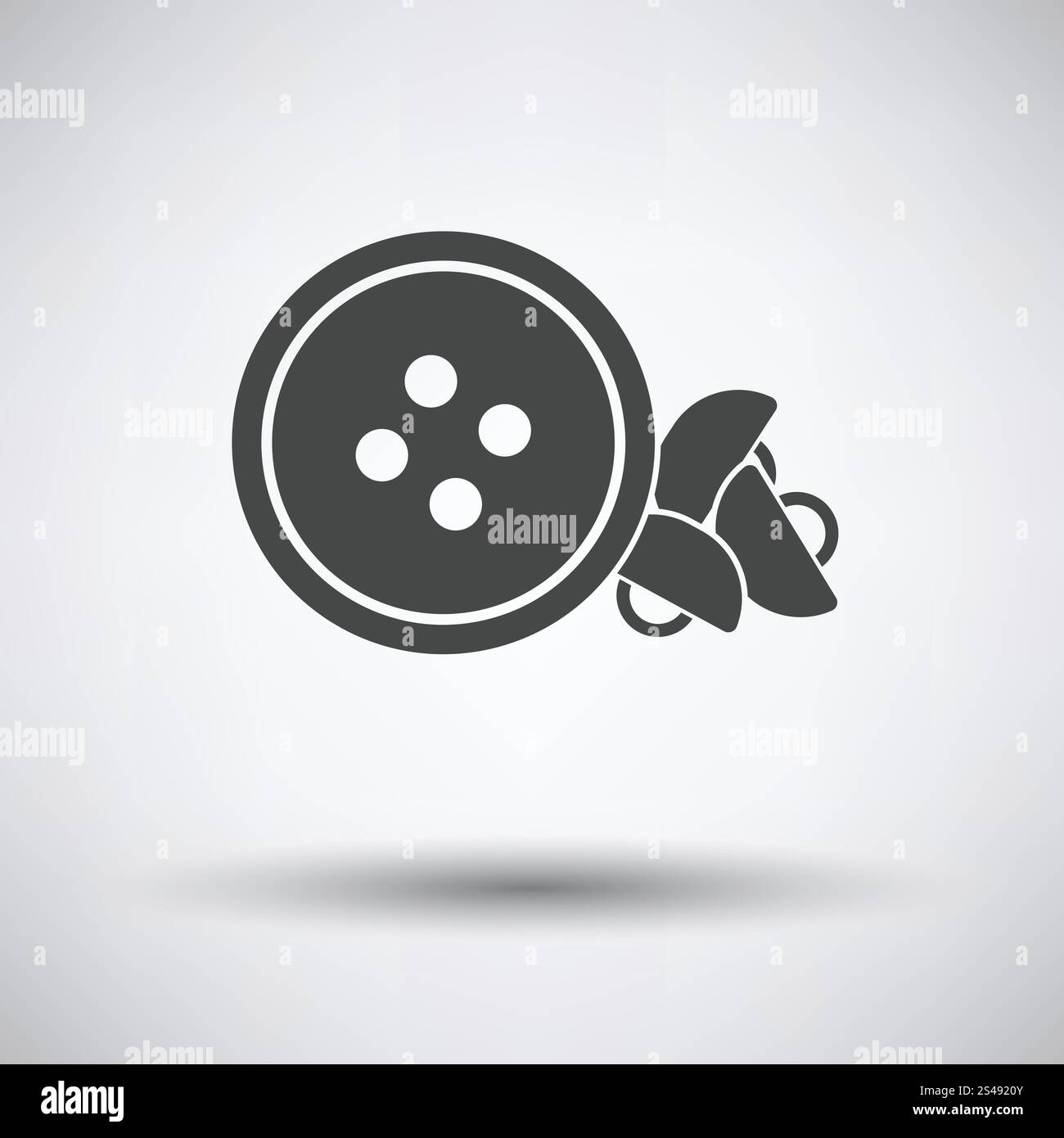 Sewing buttons icon on gray background, round shadow. Vector illustration. Stock Vector