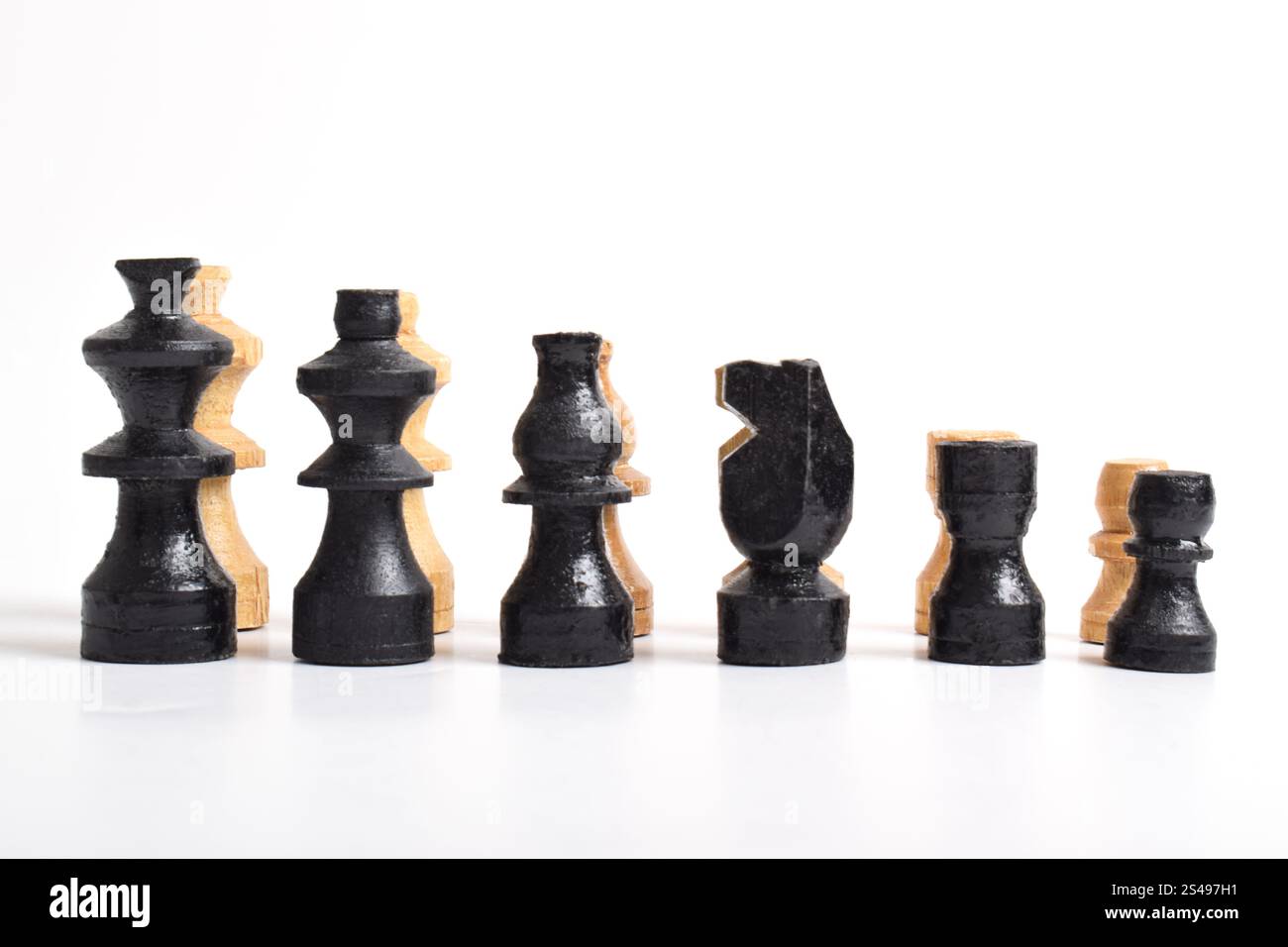 Black and brown Chess set isolated on white background, chess piece ...