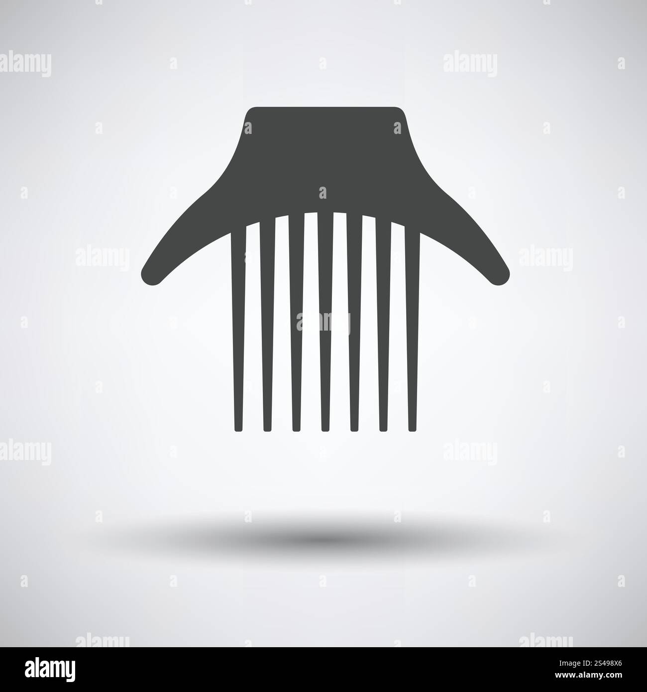 Comb icon on gray background, round shadow. Vector illustration Stock ...