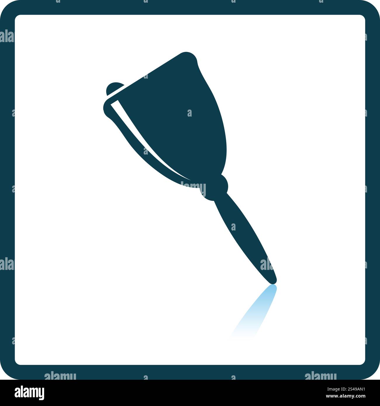 Icon of School hand bell. Shadow reflection design. Vector illustration ...
