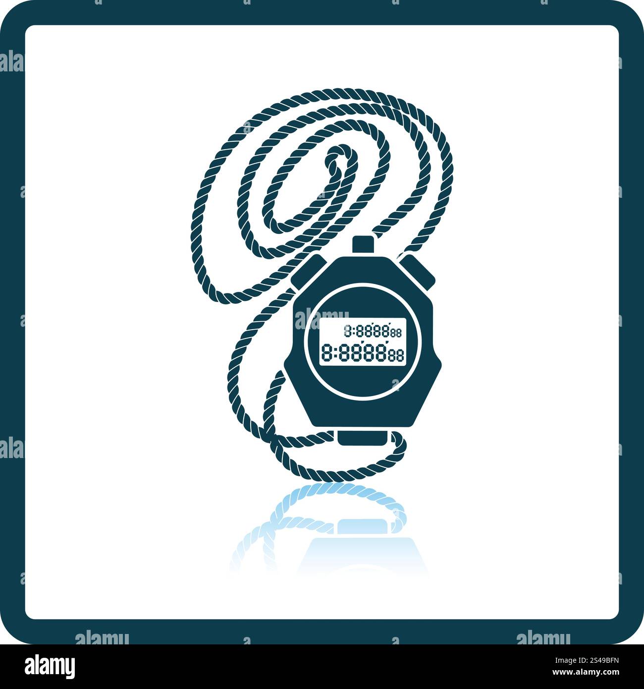Icon of stopwatch. Shadow reflection design. Vector illustration Stock ...