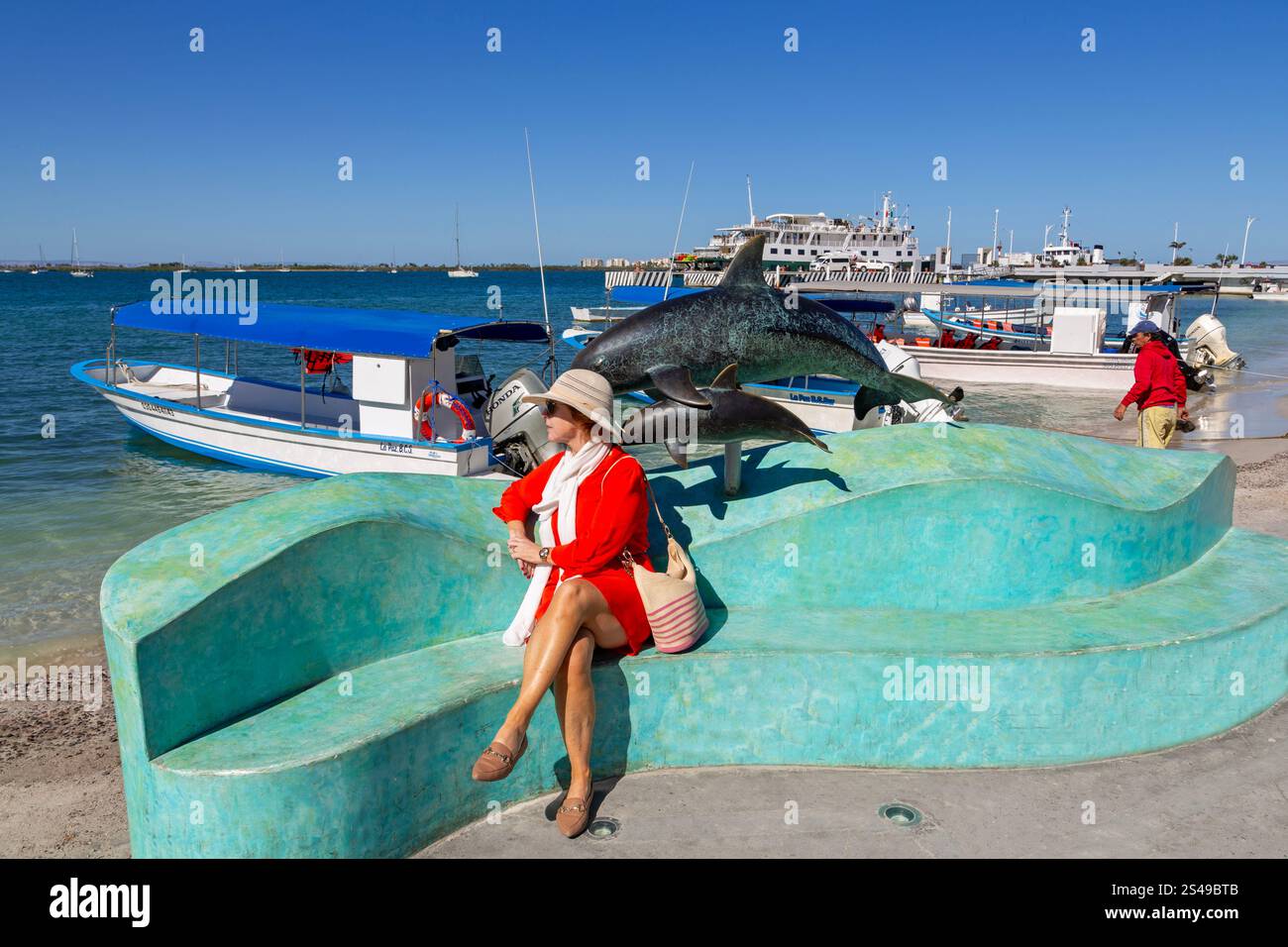 Dolphin sculpture on the Malecon, La Paz, Baja California Sur, Mexico