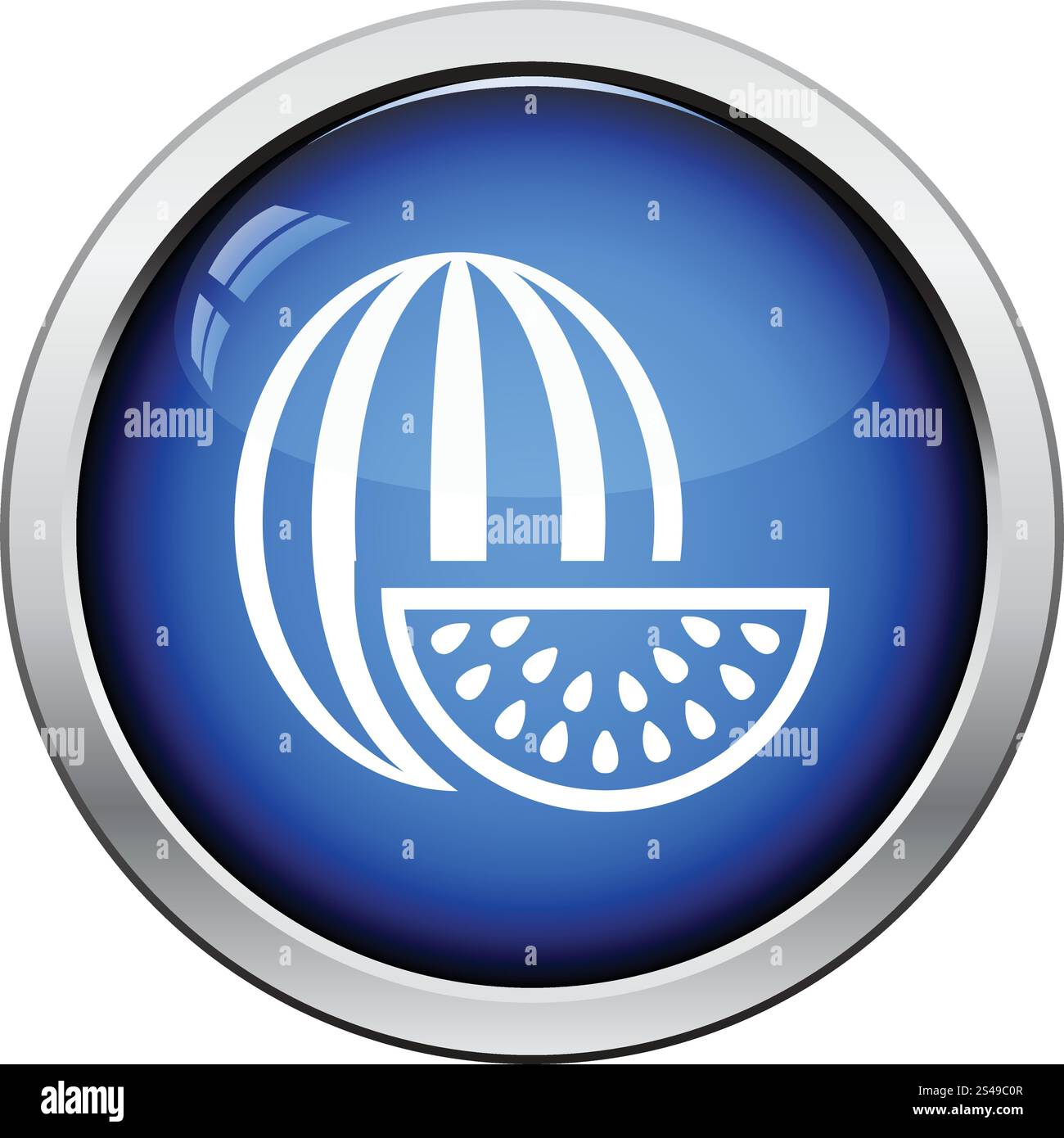 Icon of Watermelon. Glossy button design. Vector illustration Stock ...