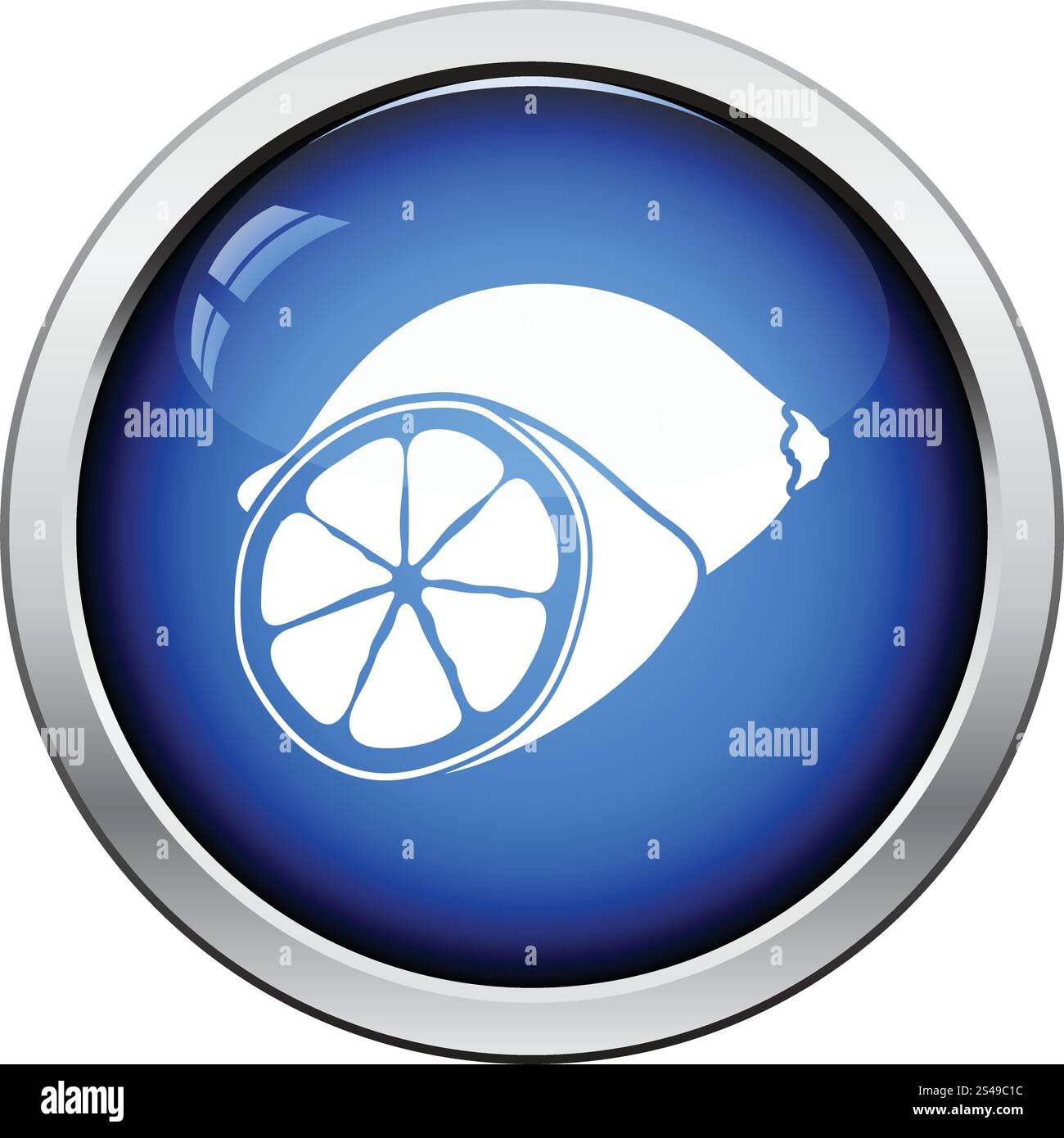 Icon of Lemon. Glossy button design. Vector illustration Stock Vector ...