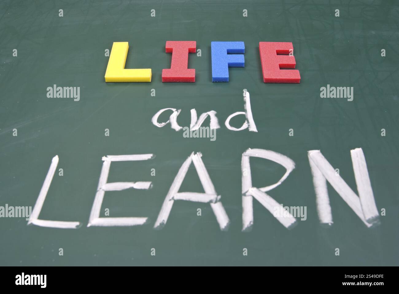 life-and-learn-lifestyle-words-on-blackboard-stock-photo-alamy