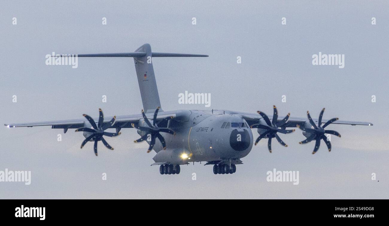 Airbus A400M military transport aircraft of the German Air Force landed ...