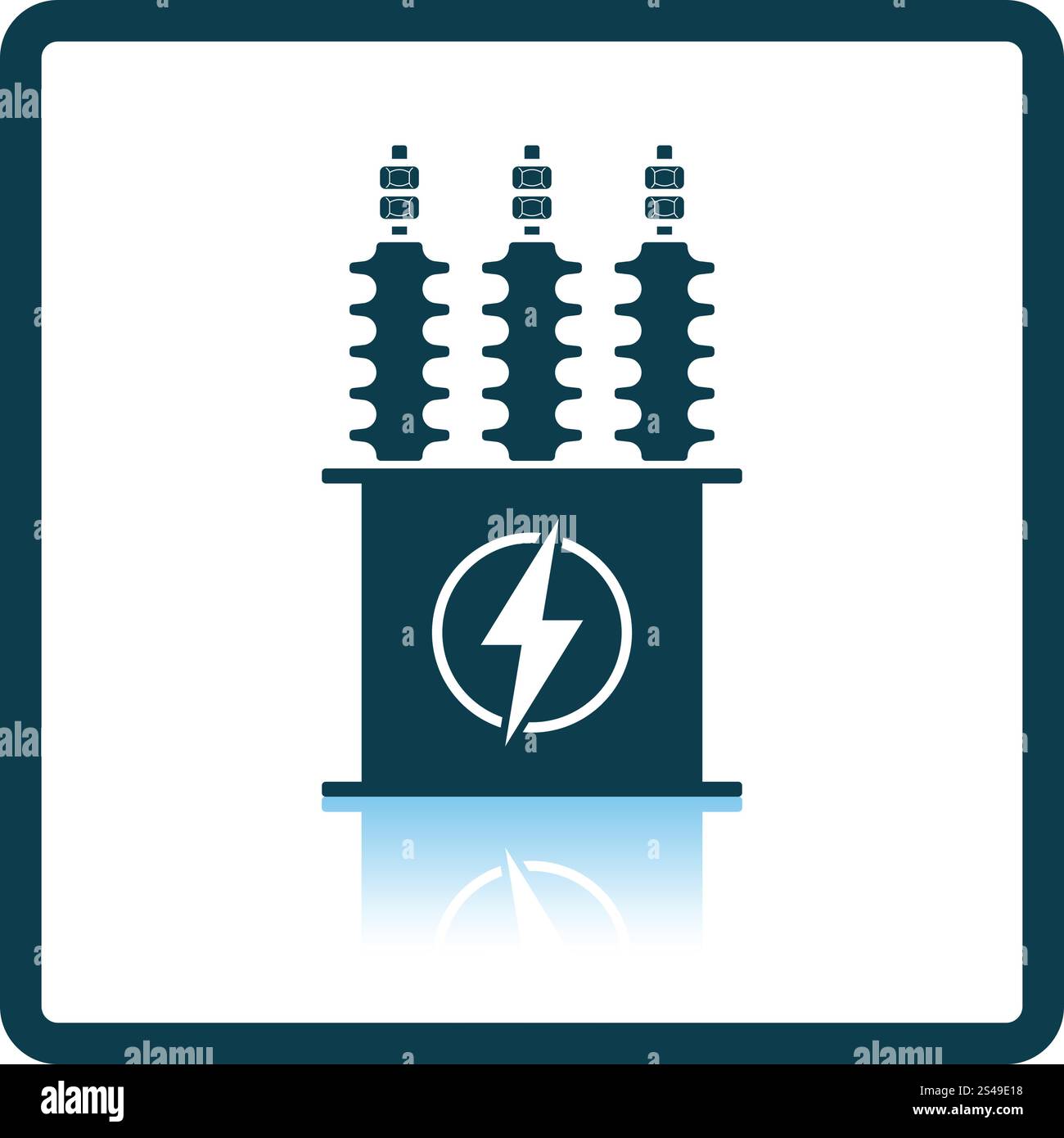 Electric transformer icon. Shadow reflection design. Vector ...