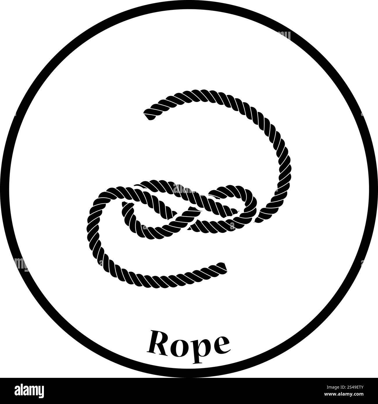 Knoted rope icon. Thin circle design. Vector illustration Stock Vector ...