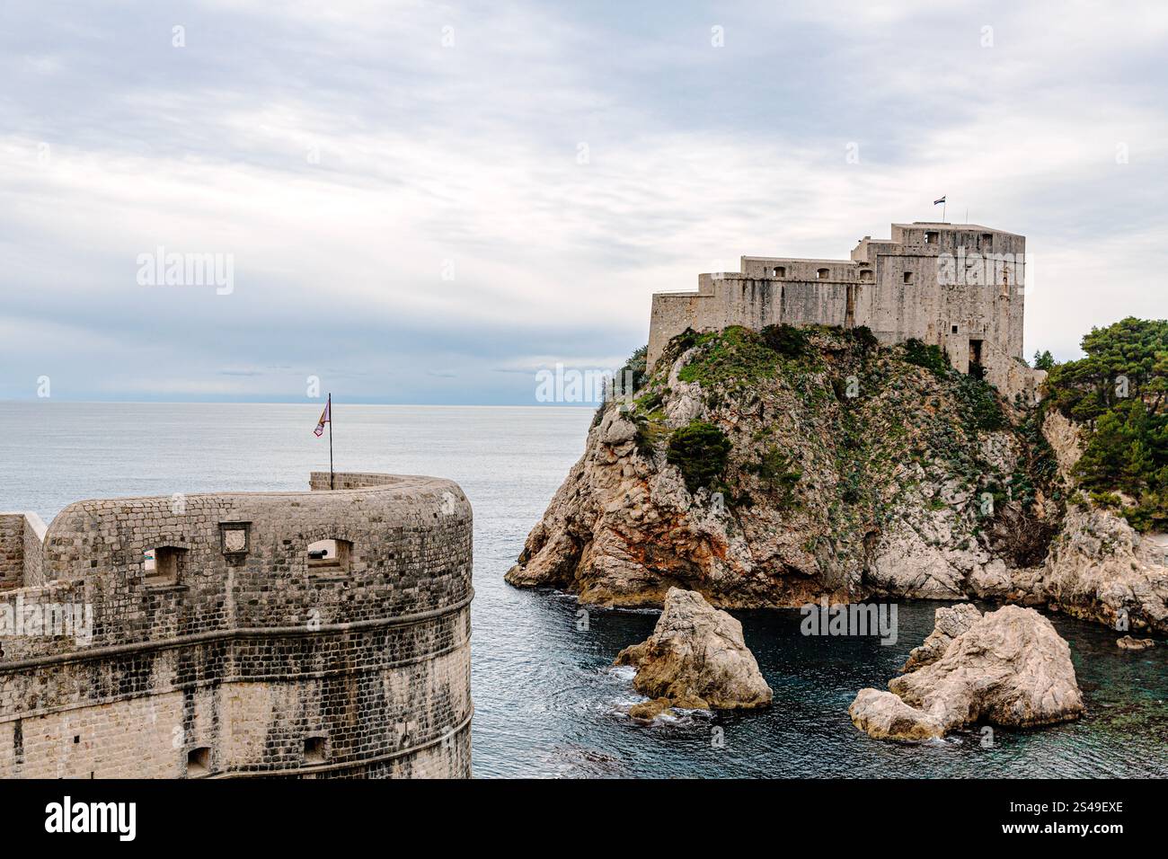 Fort Bokar and Fort Lovrijenac: Dubrovnik’s Coastal Defenses Stock ...