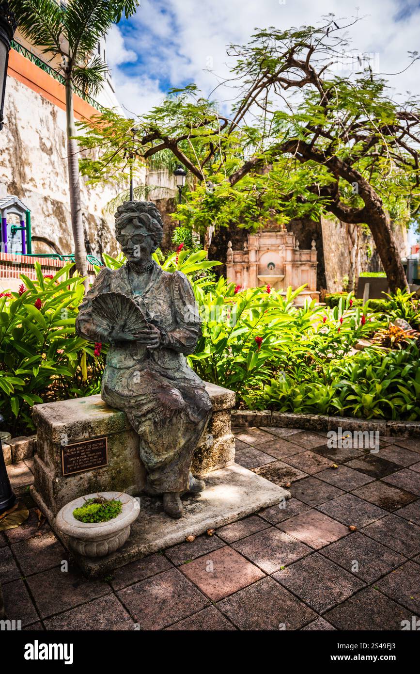 San Juan, Puerto Rico - February 25, 2018: Bronze statue of Felisa ...