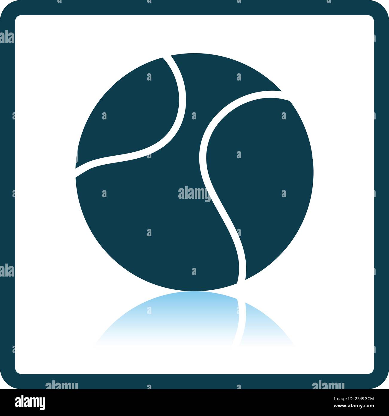 Tennis ball icon. Shadow reflection design. Vector illustration Stock ...