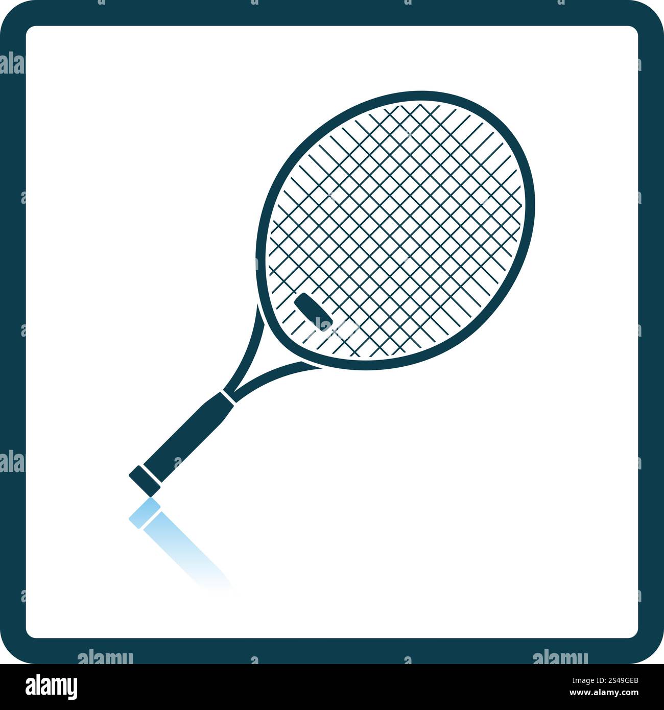 Tennis racket icon. Shadow reflection design. Vector illustration Stock ...