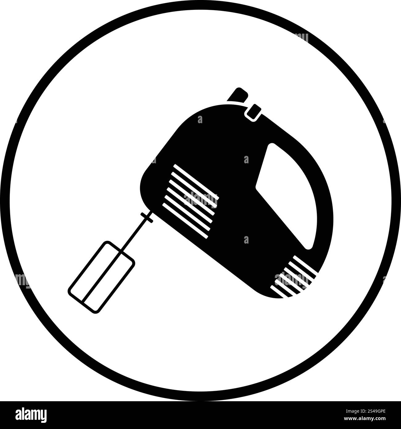 Kitchen hand mixer icon. Thin circle design. Vector illustration Stock ...