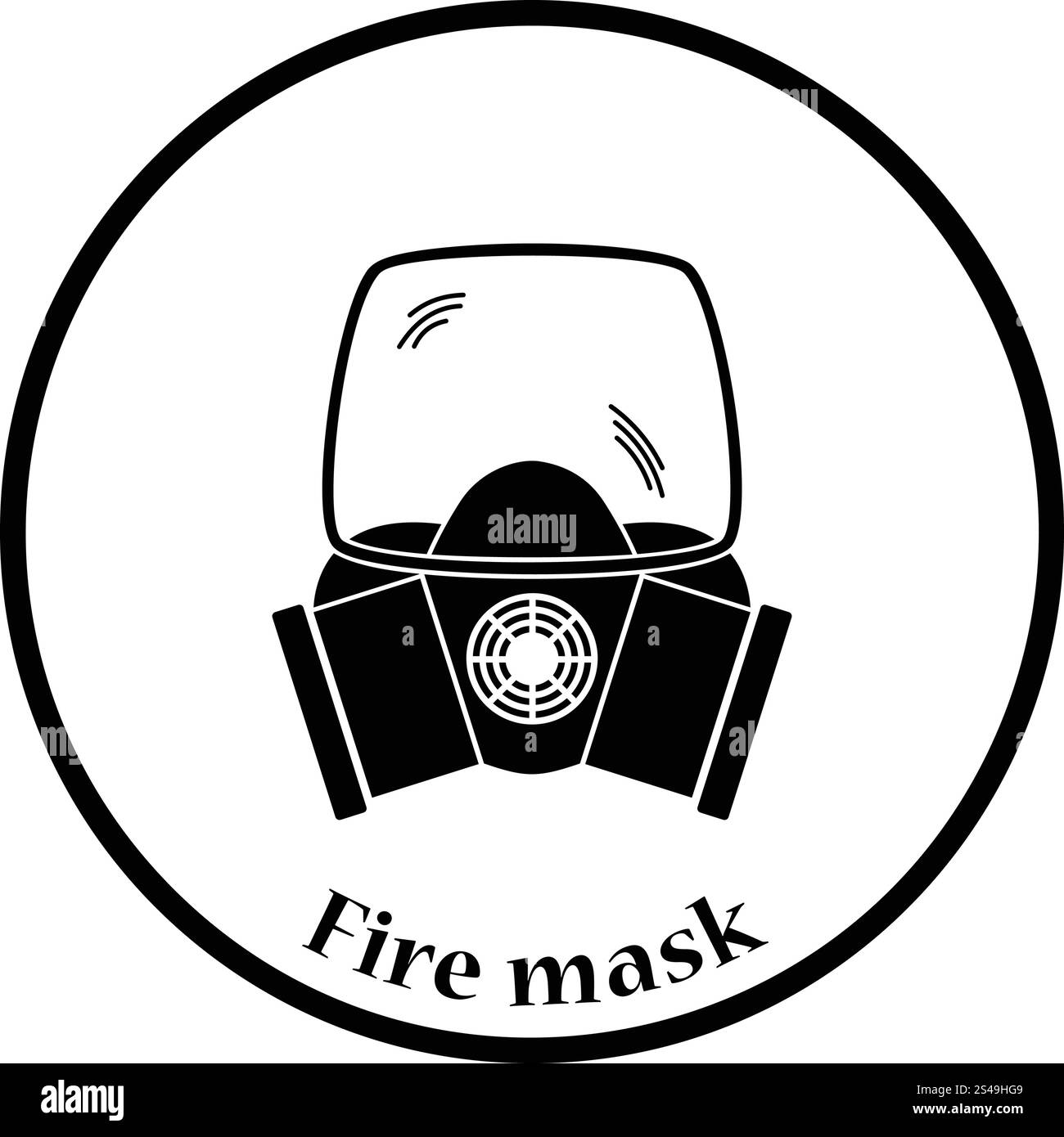 Fire mask icon. Thin circle design. Vector illustration Stock Vector ...