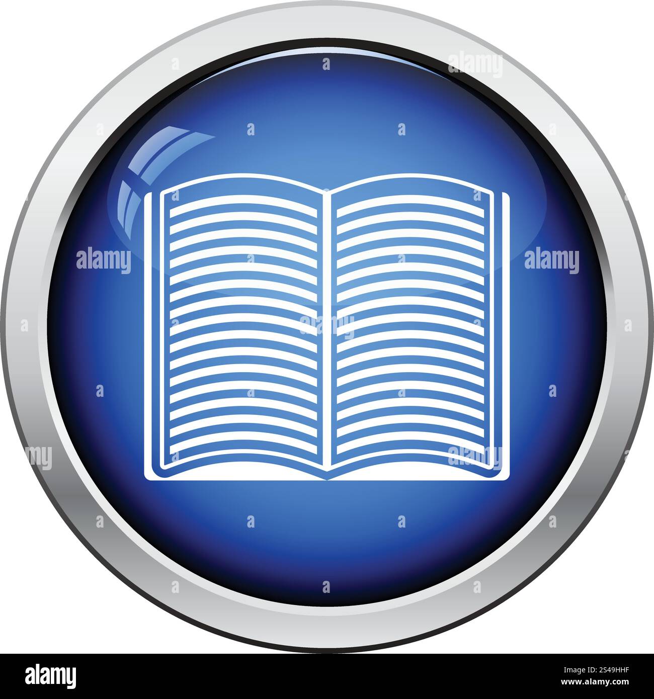 Open book icon. Glossy button design. Vector illustration Stock Vector ...