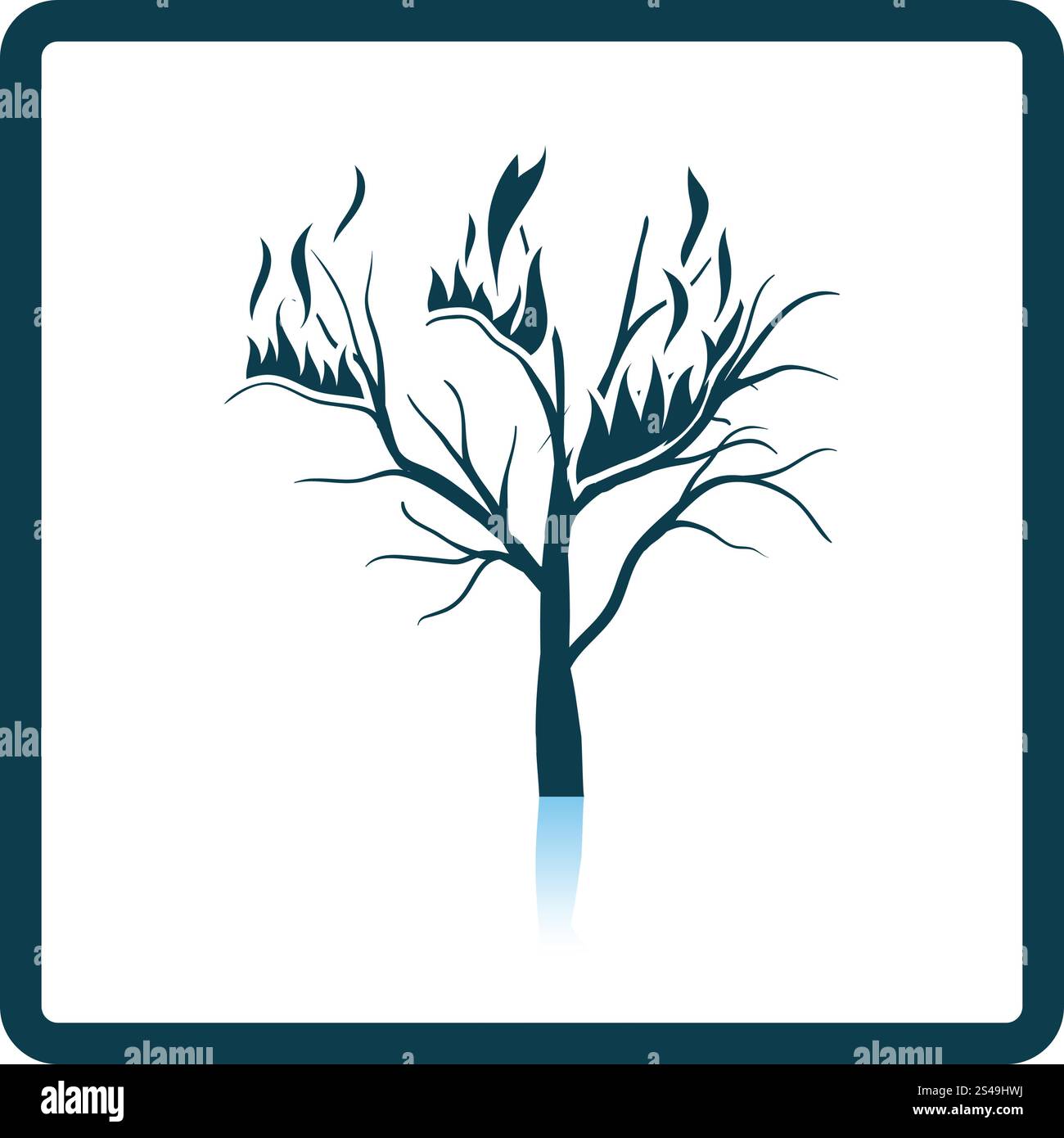 Wildfire icon. Shadow reflection design. Vector illustration. Stock Vector