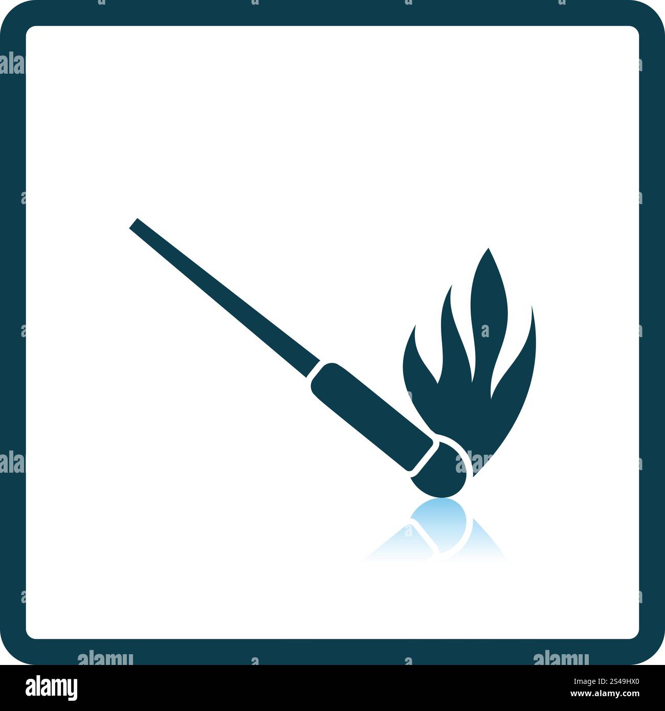 Burning matchstik icon. Shadow reflection design. Vector illustration. Stock Vector