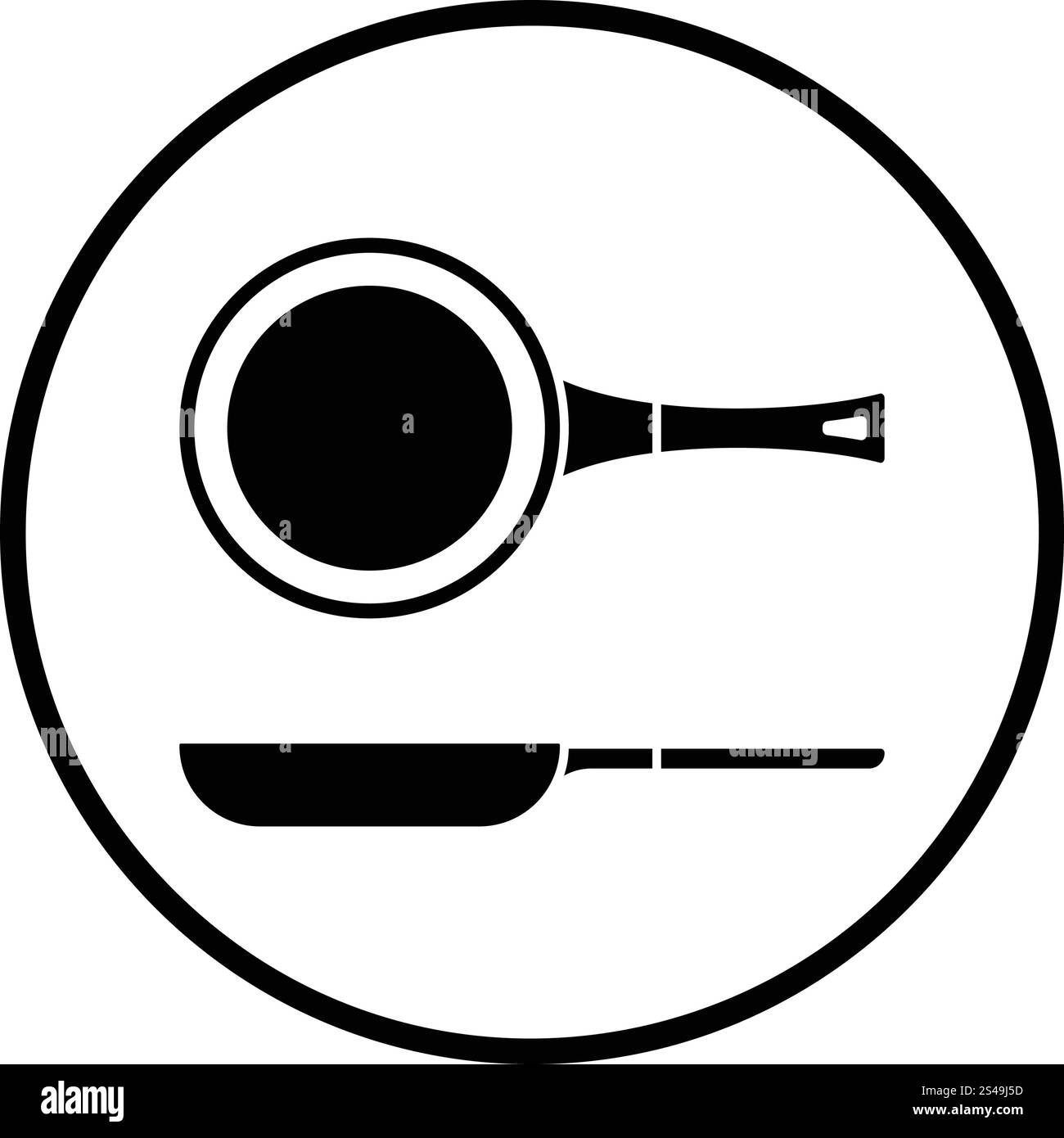 Kitchen pan icon. Thin circle design. Vector illustration Stock Vector ...