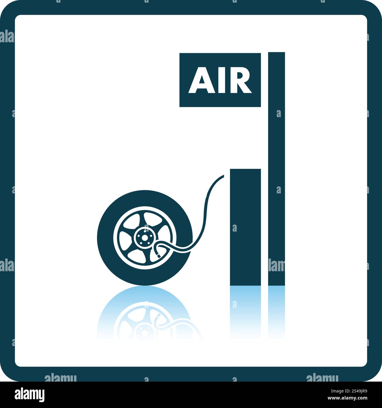 Wheels pump station icon. Shadow reflection design. Vector illustration. Stock Vector
