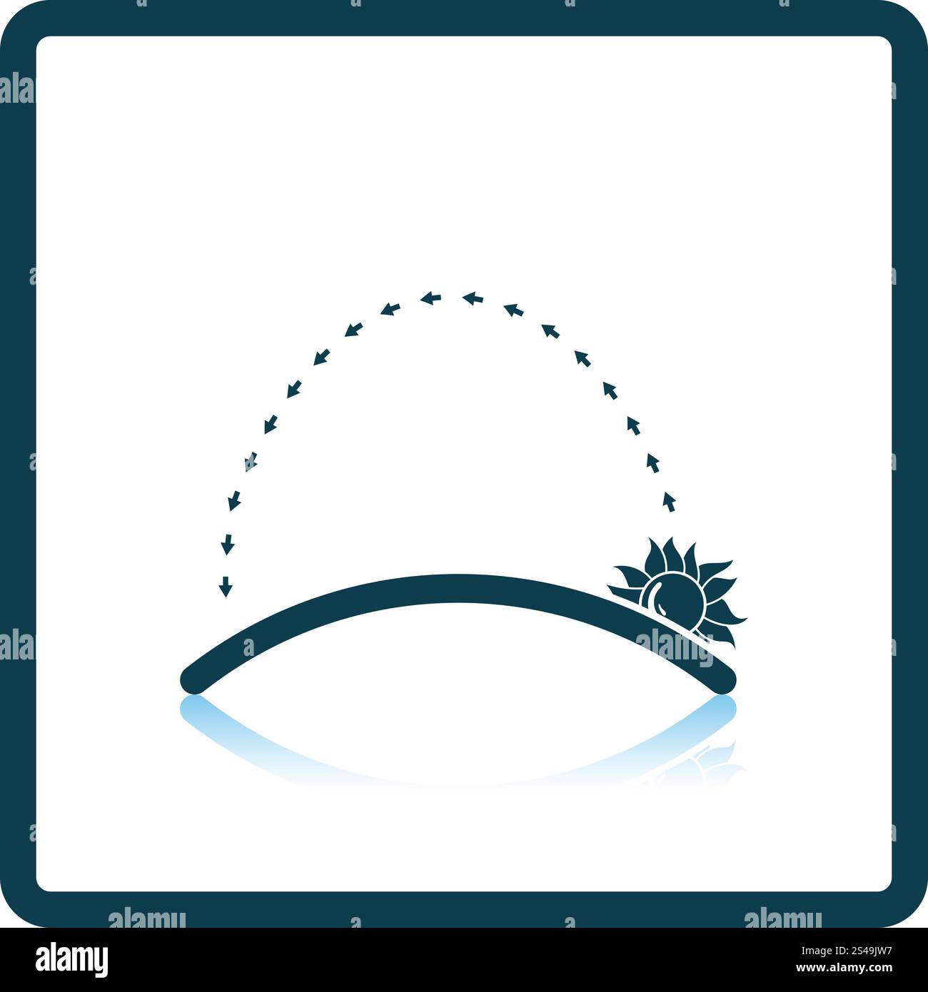 Sunrise icon. Shadow reflection design. Vector illustration. Stock Vector
