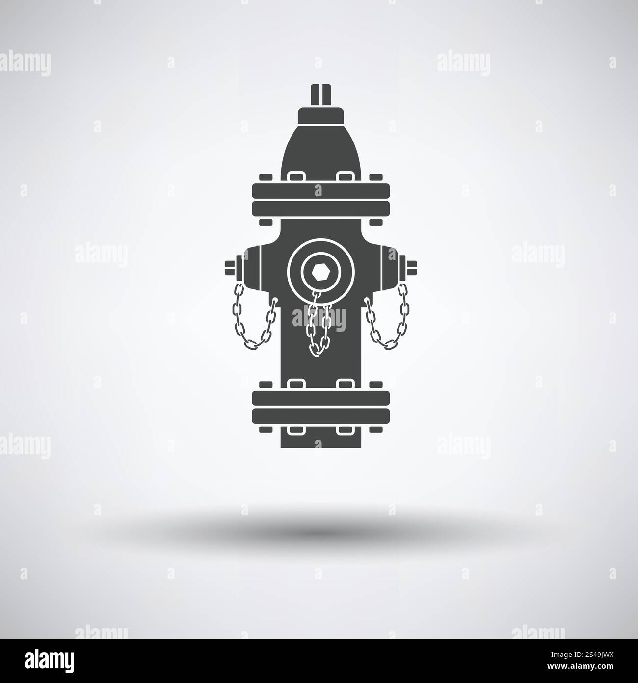 Fire hydrant icon on gray background with round shadow. Vector ...
