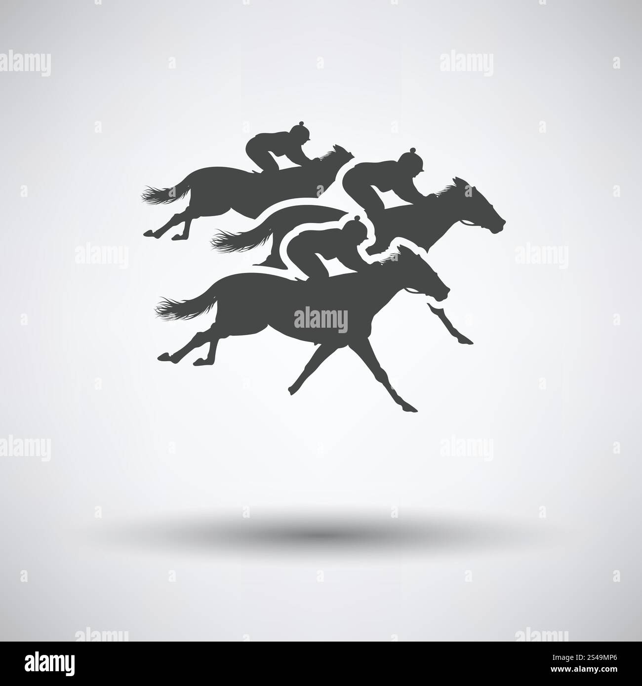Horse ride icon on gray background with round shadow. Vector ...