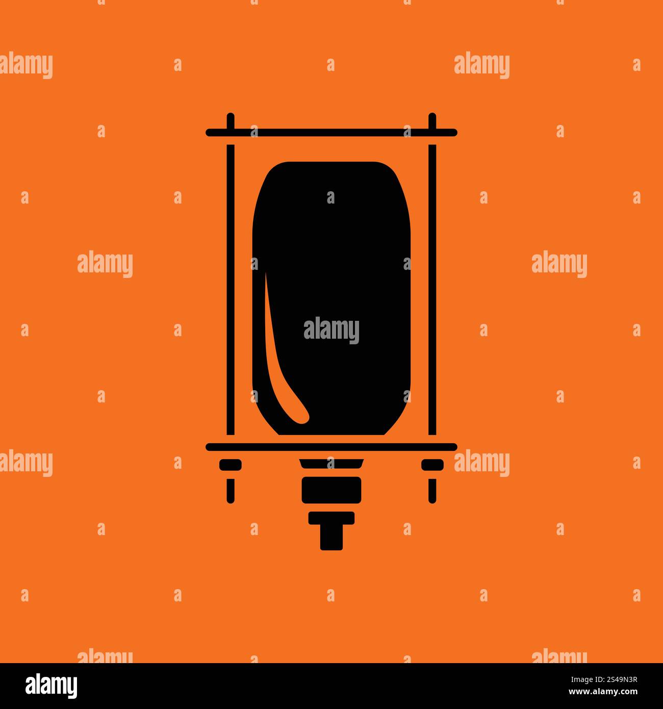 Drop counter icon. Orange background with black. Vector illustration. Stock Vector