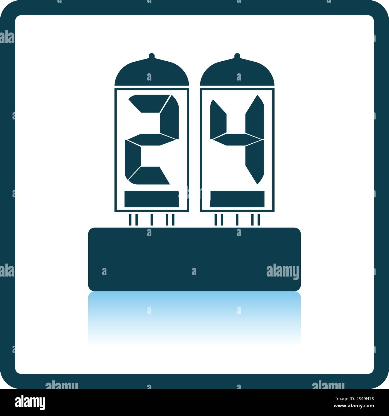 Electric numeral lamp icon. Shadow reflection design. Vector illustration. Stock Vector