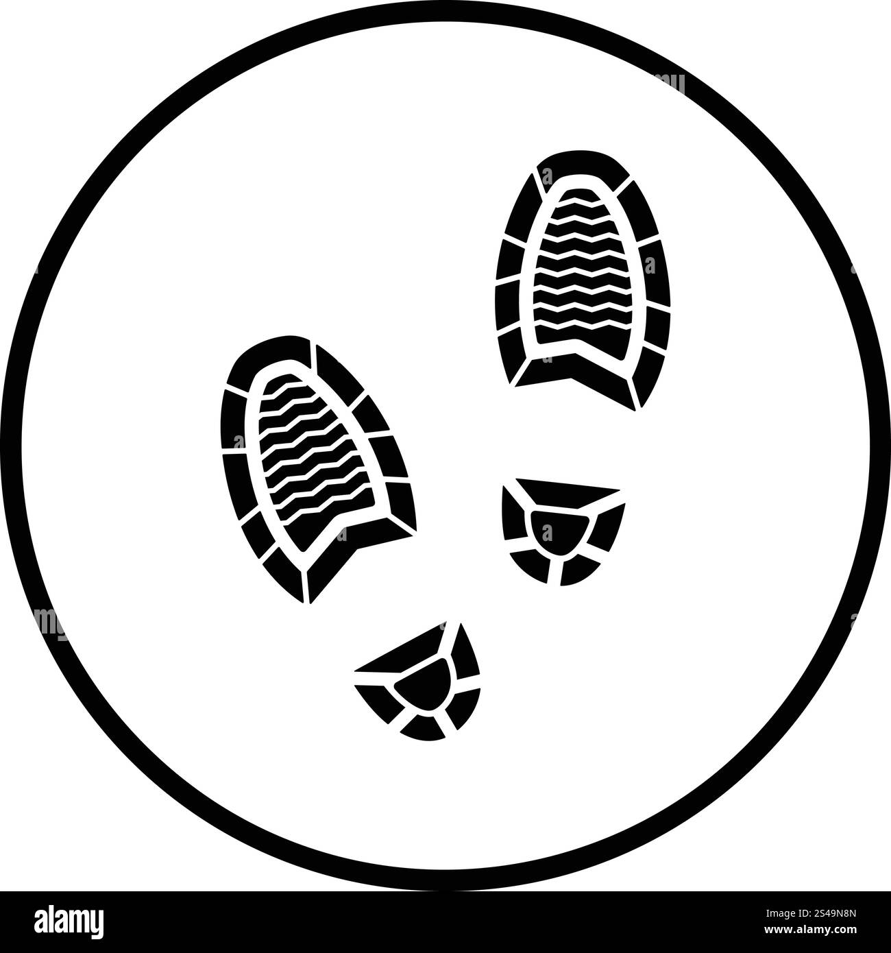 Man footprint icon. Thin circle design. Vector illustration Stock ...