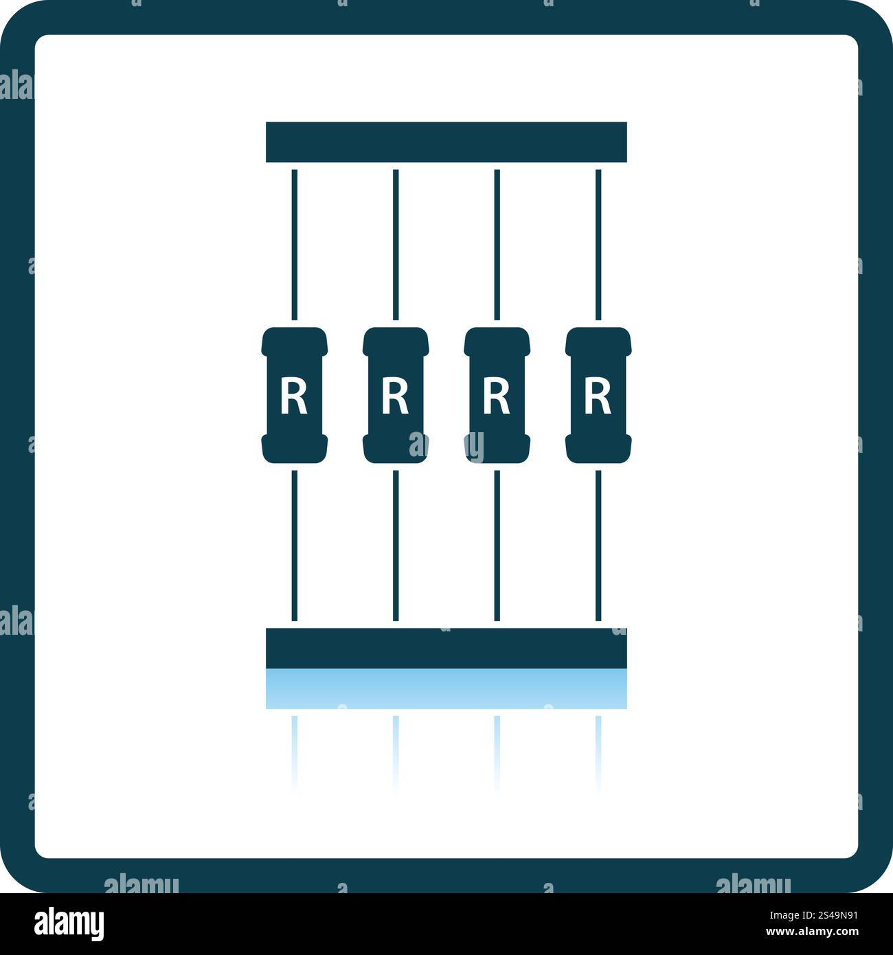 Resistor tape icon. Shadow reflection design. Vector illustration. Stock Vector