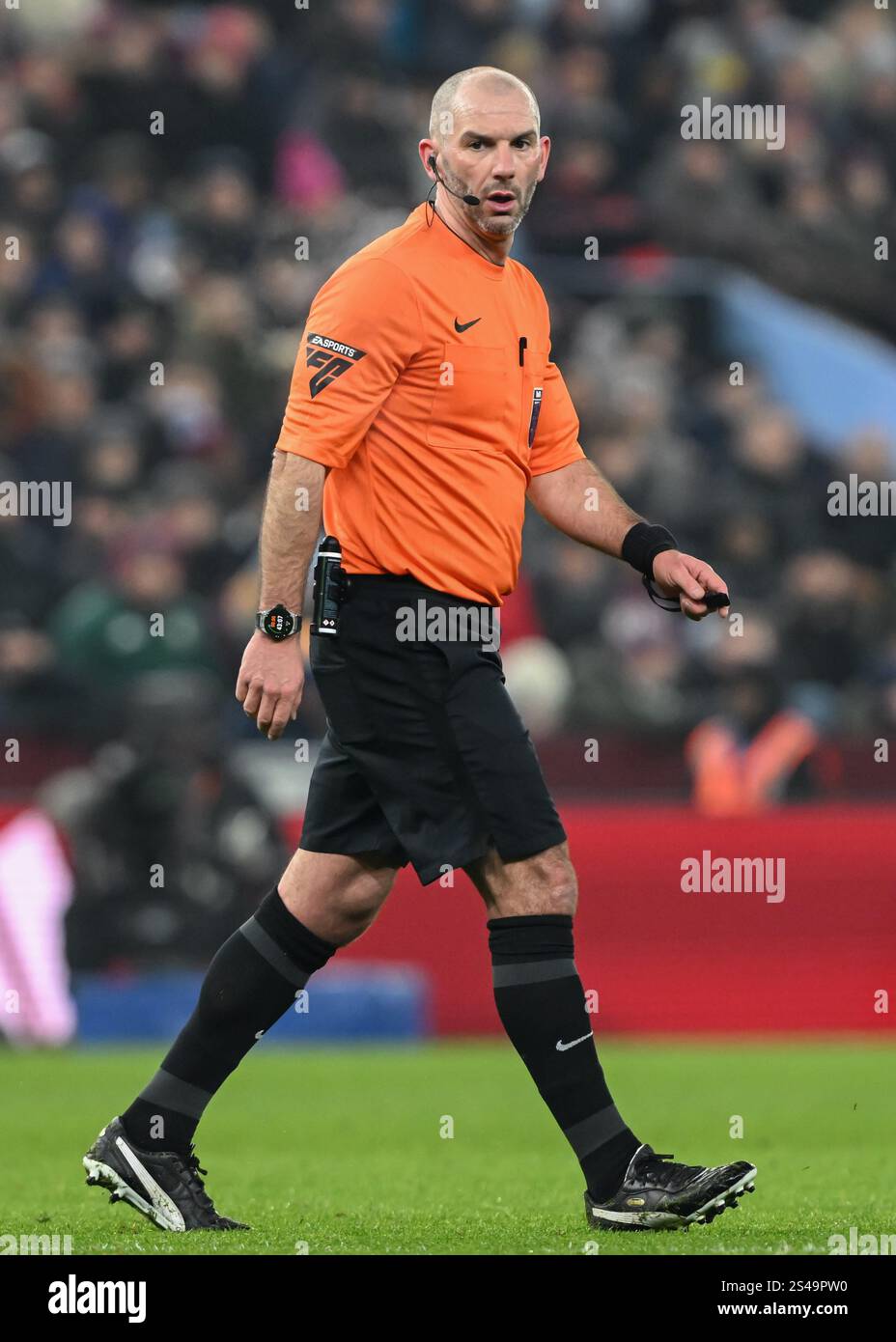 Birmingham, England, 10th January 2025. Referee Tim Robinson during the