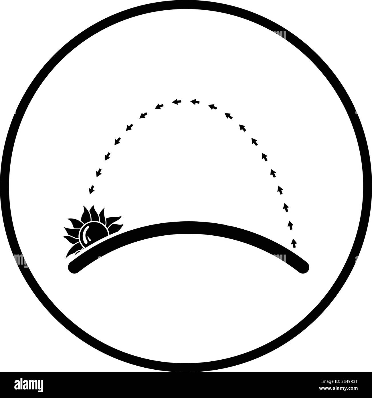 Sunset icon. Thin circle design. Vector illustration Stock Vector Image ...